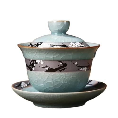 Teeservice Für Erwachsene Sopera Ceramica Haushalt Chinesisches Einfaches Kung Fu Tee-Set Sancai Tasse Einzelne Keramikscheibe Teezubereitung(A) von MAYINGLON