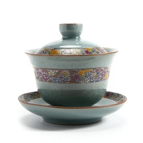 Teeservice Für Erwachsene Sopera Ceramica Haushalt Chinesisches Einfaches Kung Fu Tee-Set Sancai Tasse Einzelne Keramikscheibe Teezubereitung(B) von MAYINGLON