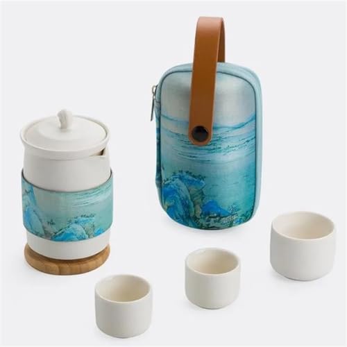 Teeservice Für Erwachsene Teegeschirr Set Moderne Einfachheit Haushalt Outdoor Tragbar Camping Teeset Keramik Cracker Tasse Büro Kung Fu Teekanne Teekanne(C) von MAYINGLON