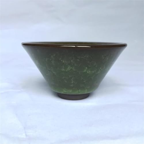Teeservice Für Erwachsene Teeschale Chawan Geschenk Für Freunde Im Ofen Gebrannte Chinesische Song-Dynastie-Stil Jianzhan Green Ice Crack Keramik-Tenmoku-Tassen(Styele 2) von MAYINGLON