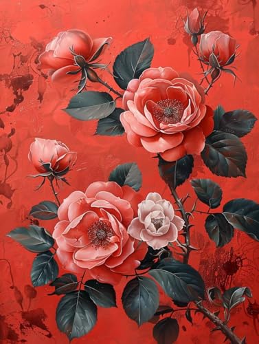 Blume Malen Nach Zahlen, Pflanzen Malen Nach Zahlen Erwachsene, DIY Handgemalt Ölgemälde Kit mit Pinseln und Acrylfarbe, Paint by Numbers Bastelset Erwachsene, Geschenke für Frauen 100x135 cm C-6756 von MAYINGOU