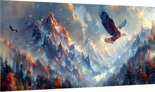 Diamond Painting Berg, 5D Diamond Painting Erwachsene Groß XXL Adler, DIY Stickerei Cross Stickerei Set, Diamant Malerei Bastelset Erwachsene, Mosaikherstellung, für Deko Wohnzimmer 80x160cm 7-5818 Diamond Painting Berg, 5D Diamond Painting Erwachsene Groß XXL Adler, DIY Stickerei Cross Stickerei Set, Diamant Malerei Bastelset Erwachsene, Mosaikherstellung, für Deko Wohnzimmer 80x160cm 7-5818 von MAYINGOU