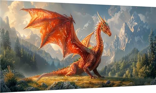 Diamond Painting Drachen, 5D Diamond Painting Erwachsene Groß XXL Berg, DIY Stickerei Cross Stickerei Set, Diamant Malerei Bastelset Erwachsene, Mosaikherstellung, für Deko Wohnzimmer 40x85cm 4-8256 Diamond Painting Drachen, 5D Diamond Painting Erwachsene Groß XXL Berg, DIY Stickerei Cross Stickerei Set, Diamant Malerei Bastelset Erwachsene, Mosaikherstellung, für Deko Wohnzimmer 40x85cm 4-8256 von MAYINGOU