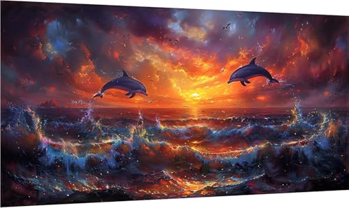 Diamond Painting Erwachsene Groß XXL Sonnenuntergang, Diamant Painting Bilder Delphin, 5D DIY Stickerei Cross Stickerei Bastelset Erwachsene, Diamant Malerei für Deko Wohnzimmer 100x200cm F-6879 Diamond Painting Erwachsene Groß XXL Sonnenuntergang, Diamant Painting Bilder Delphin, 5D DIY Stickerei Cross Stickerei Bastelset Erwachsene, Diamant Malerei für Deko Wohnzimmer 100x200cm F-6879 von MAYINGOU
