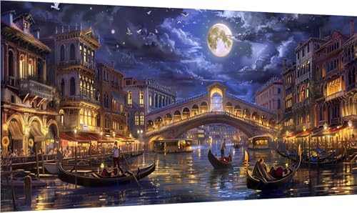 Diamond Painting Erwachsene Groß XXL Venedig, Diamant Painting Bilder Mond, 5D DIY Stickerei Cross Stickerei Bastelset Erwachsene, Full Drill Diamant Malerei für Deko Wohnzimmer 45x90cm 7-1917 Diamond Painting Erwachsene Groß XXL Venedig, Diamant Painting Bilder Mond, 5D DIY Stickerei Cross Stickerei Bastelset Erwachsene, Full Drill Diamant Malerei für Deko Wohnzimmer 45x90cm 7-1917 von MAYINGOU