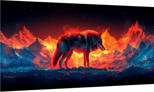 Diamond Painting Erwachsene Groß XXL Wolf, Diamant Painting Bilder Berg, 5D DIY Stickerei Cross Stickerei Bastelset Erwachsene, Full Drill Diamant Malerei für Deko Wohnzimmer Geschenke 40x85cm F-4980 Diamond Painting Erwachsene Groß XXL Wolf, Diamant Painting Bilder Berg, 5D DIY Stickerei Cross Stickerei Bastelset Erwachsene, Full Drill Diamant Malerei für Deko Wohnzimmer Geschenke 40x85cm F-4980 von MAYINGOU