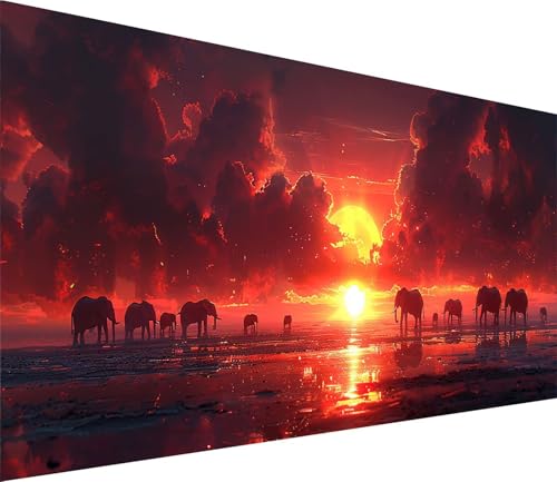 Diamond Painting XXL 100x300cm, Diamond Painting Erwachsene Sonnenuntergang, DIY Basteln Erwachsene Elefant, Full Diamant Kunst Malerei Stickerei Set, Deko Wohnzimmer und Wanddeko Geschenke I-8616 Diamond Painting XXL 100x300cm, Diamond Painting Erwachsene Sonnenuntergang, DIY Basteln Erwachsene Elefant, Full Diamant Kunst Malerei Stickerei Set, Deko Wohnzimmer und Wanddeko Geschenke I-8616 von MAYINGOU