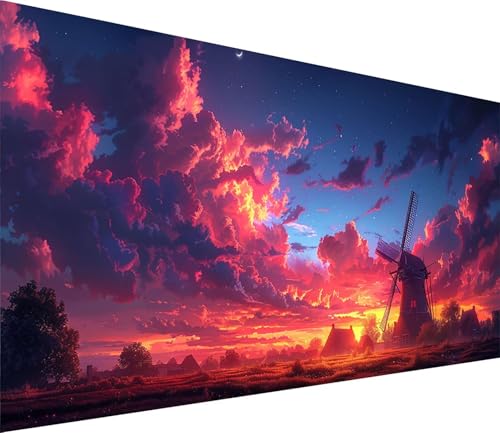 Diamond Painting XXL 100x300cm, Diamond Painting Erwachsene Sonnenuntergang, DIY Basteln Erwachsene Wolke, Full Diamant Kunst Malerei Stickerei Set, Deko Wohnzimmer und Wanddeko Geschenke Q-3163 von MAYINGOU
