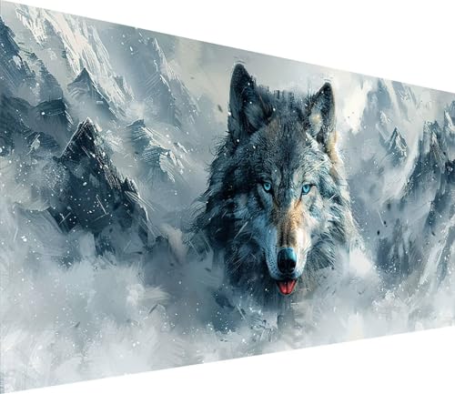 Diamond Painting XXL 30x60cm, Diamond Painting Erwachsene Wolf, DIY Basteln Erwachsene Berg, Full Diamant Kunst Malerei Stickerei Set, Painting für Deko Wohnzimmer und Wanddeko Geschenke Y-8448 von MAYINGOU