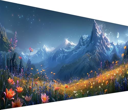 Diamond Painting XXL 40x80cm, Diamond Painting Erwachsene Berg, DIY Basteln Erwachsene Blume, Full Diamant Kunst Malerei Stickerei Set, für Deko Wohnzimmer und Wanddeko, Geschenke für Frauen 7-3737 von MAYINGOU