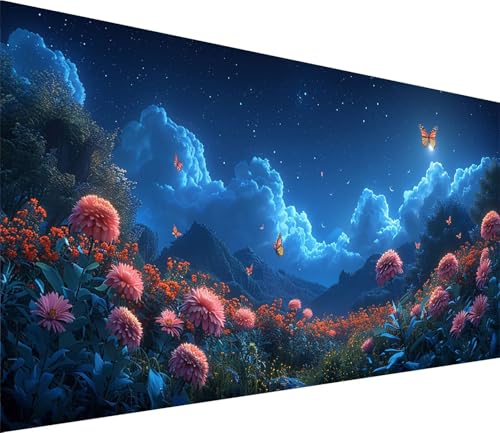 Diamond Painting XXL 40x80cm, Diamond Painting Erwachsene Schmetterling, DIY Basteln Erwachsene Blume, Full Diamant Kunst Malerei Stickerei Set, Deko Wohnzimmer und Wanddeko, Geschenke für Frauen S-50 von MAYINGOU