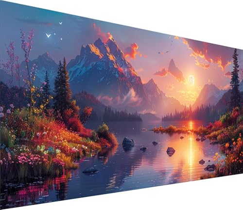 Diamond Painting XXL 40x80cm, Diamond Painting Erwachsene Sonnenuntergang, DIY Basteln Erwachsene Landschaft, Full Diamant Kunst Malerei Stickerei Set, Deko Wohnzimmer und Wanddeko Geschenke B-6949 von MAYINGOU