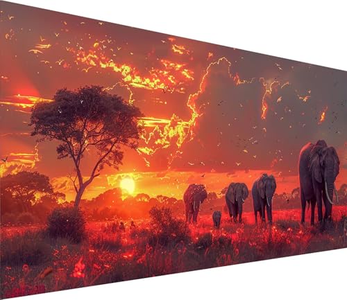 Diamond Painting XXL 45x90cm, Diamond Painting Erwachsene Elefant, DIY Basteln Erwachsene Baum, Full Diamant Kunst Malerei Stickerei Set, Painting für Deko Wohnzimmer und Wanddeko Geschenke 1-5237 von MAYINGOU