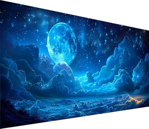 Diamond Painting XXL 50x100cm, Diamond Painting Erwachsene Mond, DIY Basteln Erwachsene Wolke, Full Diamant Kunst Malerei Stickerei Set, Painting für Deko Wohnzimmer und Wanddeko Geschenke M-9928 von MAYINGOU