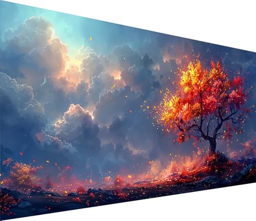Diamond Painting XXL 60x120cm, Diamond Painting Erwachsene Baum, DIY Basteln Erwachsene Wolke, Full Diamant Kunst Malerei Stickerei Set, Painting für Deko Wohnzimmer und Wanddeko Geschenke 0-5061 von MAYINGOU