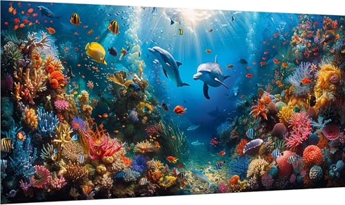 MAYINGOU Diamond Painting Delphin, 5D Diamond Painting Erwachsene Groß XXL Unterwasserwelt, DIY Stickerei Cross Stickerei Set, Diamant Malerei Bastelset Erwachsene, für Deko Wohnzimmer 40x70cm 2-4703 MAYINGOU Diamond Painting Delphin, 5D Diamond Painting Erwachsene Groß XXL Unterwasserwelt, DIY Stickerei Cross Stickerei Set, Diamant Malerei Bastelset Erwachsene, für Deko Wohnzimmer 40x70cm 2-4703 von MAYINGOU