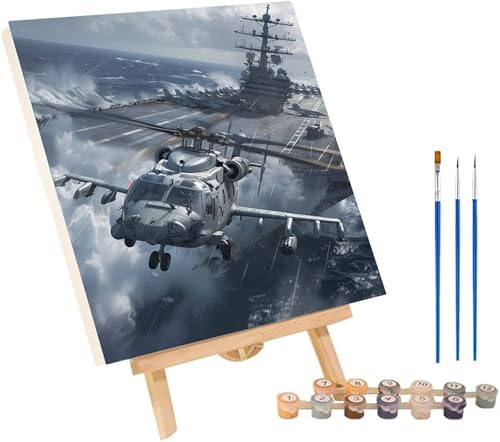 Malen Nach Zahlen Erwachsene FlugzeugträGer, Malen Nach Zahlen KäMpfer, DIY Set Erwachsene Mit 3 Pinseln und Acrylfarbe, Paint by Numbers für Deko Wohnzimmer und Wanddeko Geschenke 100x135 cm B-5389 von MAYINGOU