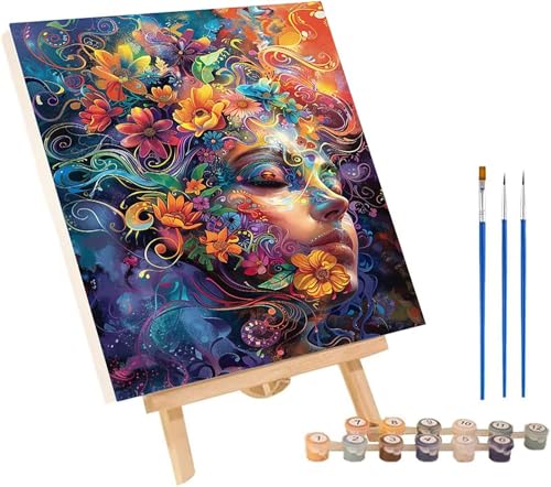 Malen Nach Zahlen Erwachsene Frau, Malen Nach Zahlen Blume, DIY Set Erwachsene Mit 3 Pinseln und Acrylfarbe, Paint by Numbers für Deko Wohnzimmer und Wanddeko, Geschenke für Frauen 100x135 cm X-3197 von MAYINGOU