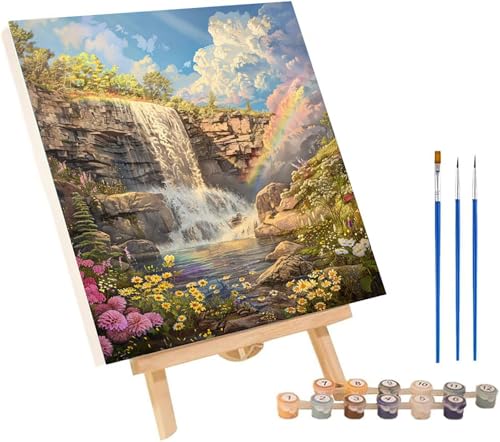 Malen Nach Zahlen Erwachsene Landschaft, Malen Nach Zahlen Regenbogen, DIY Set Erwachsene Mit 3 Pinseln und Acrylfarbe, Paint by Numbers für Deko Wohnzimmer und Wanddeko Geschenke 100x135 cm 4-1221 von MAYINGOU