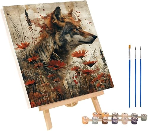 Malen Nach Zahlen Erwachsene Wolf, Malen Nach Zahlen Blume, DIY Set Erwachsene Mit 3 Pinseln und Acrylfarbe, Paint by Numbers für Deko Wohnzimmer und Wanddeko, Als Geschenke für Frauen 40x50 cm 8-9043 Malen Nach Zahlen Erwachsene Wolf, Malen Nach Zahlen Blume, DIY Set Erwachsene Mit 3 Pinseln und Acrylfarbe, Paint by Numbers für Deko Wohnzimmer und Wanddeko, Als Geschenke für Frauen 40x50 cm 8-9043 von MAYINGOU