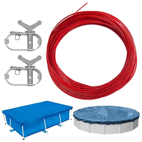 Poolabdeckungskabel und Seilwinde Kit 30,5 m Poolabdeckungskabel und 2 Ratsche, für runde ovale rechteckige oberirdische Pools Poolabdeckungskabel und Seilwinde Kit 30,5 m Poolabdeckungskabel und 2 Ratsche, für runde ovale rechteckige oberirdische Pools von MAYIT