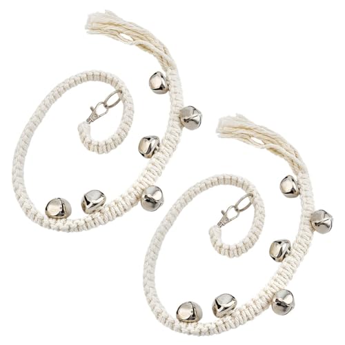 MAYJOYDIY 2 Stück Hund Türklingel Glocken Toilettentraining Puppy Nach Draußen Welpenklingel Handgewebte Hunde Türklingel Aus Baumwolle Verstellbares Hängendes Für Kleine Mittelgroße Und Große Hunde von MAYJOYDIY