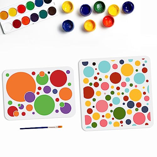 MAYJOYDIY 2 Stück Polka Dot Schablonen Kreis Dot Kunst Malvorlage 30×30/29.7×21cm Mit Pinsel Mandala Dotting Vorlage Zum Malen Für Holz Wände Fenster Heimwerker Dekoration MAYJOYDIY 2 Stück Polka Dot Schablonen Kreis Dot Kunst Malvorlage 30×30/29.7×21cm Mit Pinsel Mandala Dotting Vorlage Zum Malen Für Holz Wände Fenster Heimwerker Dekoration von MAYJOYDIY