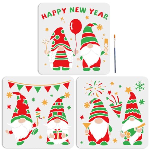 MAYJOYDIY 3 Stück Neujahrs Zwerg Schablone 30×30cm Wiederverwendbare Weihnachts Zwerg Schablonen Feuerwerk Schneeflocken Vorlage Mit Pinsel Zum Basteln Holz Wand Heimdekoration MAYJOYDIY 3 Stück Neujahrs Zwerg Schablone 30×30cm Wiederverwendbare Weihnachts Zwerg Schablonen Feuerwerk Schneeflocken Vorlage Mit Pinsel Zum Basteln Holz Wand Heimdekoration von MAYJOYDIY