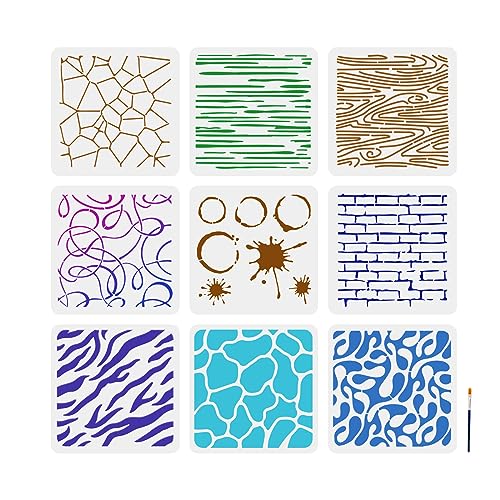 MAYJOYDIY 9 Stück Struktur Schablone Marmor Ziegel Knister Hintergrund Sprühfarbe Malschablonen 30×30cm Wiederverwendbare Vorlage Zum Malen Mit Pinsel Für Holz Wände Fenster Heimwerker Dekoration MAYJOYDIY 9 Stück Struktur Schablone Marmor Ziegel Knister Hintergrund Sprühfarbe Malschablonen 30×30cm Wiederverwendbare Vorlage Zum Malen Mit Pinsel Für Holz Wände Fenster Heimwerker Dekoration von MAYJOYDIY