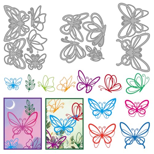 MAYJOYDIY Basteln Schmetterlingen Metall Stanzformen Kunstschmetterling Stanzschablonen Abstrakte Linien Prägevorlage Scrapbooking Werkzeug Für DIY Bastelkarten Album Festliche Geschenkdekorationen von MAYJOYDIY