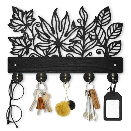 MAYJOYDIY Blättern Wandgarderobe 30 x 20 cm Holzblätter Pflanzen Wandkunst Dekor Baum Schlüsselhalter 5 Haken Aus Legierung Schwarze Hakenleiste Für Eingangsbereich Wohnzimmer Schlafzimmer Geschenk MAYJOYDIY Blättern Wandgarderobe 30 x 20 cm Holzblätter Pflanzen Wandkunst Dekor Baum Schlüsselhalter 5 Haken Aus Legierung Schwarze Hakenleiste Für Eingangsbereich Wohnzimmer Schlafzimmer Geschenk von MAYJOYDIY