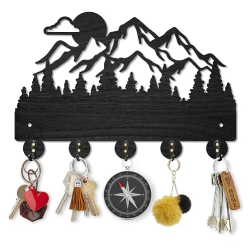 MAYJOYDIY Holz Garderobenständer Mit Sonne Natur Waldlandschaft 30x20cm Schlüsselhaken Für Die Wand Schwarzer Schlüsselhalter Wandkunstdekor Mit 5 Haken Aus Legierung Für Eingangsbereich Küche MAYJOYDIY Holz Garderobenständer Mit Sonne Natur Waldlandschaft 30x20cm Schlüsselhaken Für Die Wand Schwarzer Schlüsselhalter Wandkunstdekor Mit 5 Haken Aus Legierung Für Eingangsbereich Küche von MAYJOYDIY