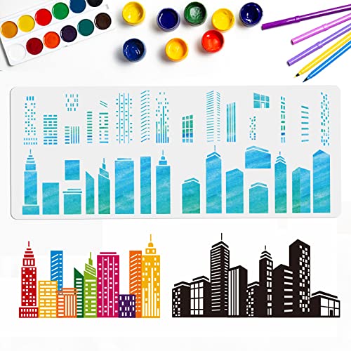 MAYJOYDIY Stadtbild Schablonen Wolkenkratzer Schablone Stadtgebäude Bastelschablonen Wiederverwendbare Vorlage 100 × 40cm Für DIY Notizbuch Scrapbook Kunst Basteln Geschenk MAYJOYDIY Stadtbild Schablonen Wolkenkratzer Schablone Stadtgebäude Bastelschablonen Wiederverwendbare Vorlage 100 × 40cm Für DIY Notizbuch Scrapbook Kunst Basteln Geschenk von MAYJOYDIY