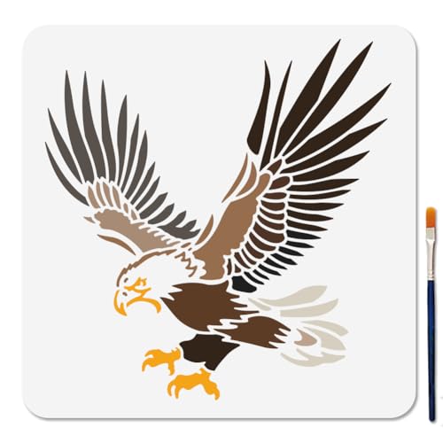MAYJOYDIY Wilde Adler Malschablone Falken Vorlage 30x30cm Tiermotiv Kunststoffschablone Mit Pinsel Krallen von Raubvögeln Wiederverwendbare Vorlage Für Holz Stoff Wände Fenster Heimwerkerarbeiten MAYJOYDIY Wilde Adler Malschablone Falken Vorlage 30x30cm Tiermotiv Kunststoffschablone Mit Pinsel Krallen von Raubvögeln Wiederverwendbare Vorlage Für Holz Stoff Wände Fenster Heimwerkerarbeiten von MAYJOYDIY