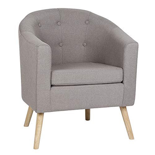 MAYMA Kleiner Sessel Kröte, aus Leinenstoff, skandinavischer Sessel für Wohnzimmer mit Armlehnen und Rückenlehne, kleines Sofa, dick gepolstert, für 1 Person von MAYMA