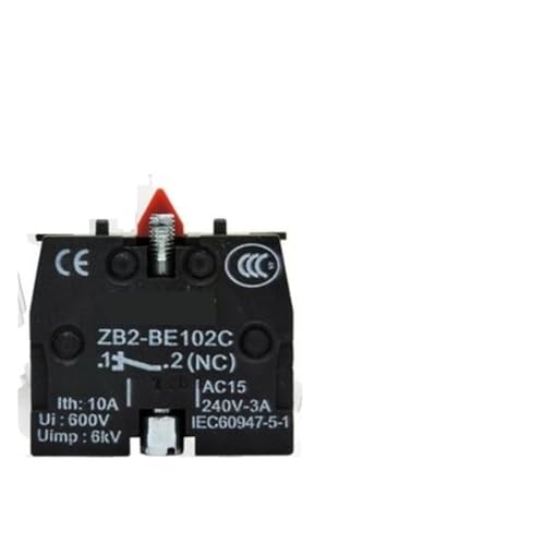 1 Stück LED-Knopfschalter XB2-BWB XB2-BWM XB2-BW34B1C XB2-BW33B1C Selbstreset Selbsthemmend (Color : ZB2-BE102C 1NC) von MAYNUO