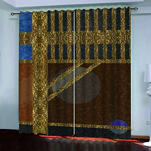 Blickdichte Vorhänge Mit Motiv 3D Retro-Goldene Kunst Kinder Gardinen Ösen Gardine Thermo 280x160 cm Schlafzimmer Kinderzimmer Vorhange Dekoratives Muster, Verdunklungsvorhänge Blickdichte Vorhänge Mit Motiv 3D Retro-Goldene Kunst Kinder Gardinen Ösen Gardine Thermo 280x160 cm Schlafzimmer Kinderzimmer Vorhange Dekoratives Muster, Verdunklungsvorhänge von MAYNUO