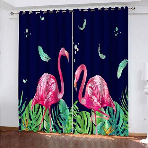 Blickdichte Vorhänge Mit Motiv 3D Rosa Flamingo Kinder Gardinen Ösen Gardine Thermo 280x160 cm Schlafzimmer Kinderzimmer Vorhange Dekoratives Muster, Verdunklungsvorhänge Blickdichte Vorhänge Mit Motiv 3D Rosa Flamingo Kinder Gardinen Ösen Gardine Thermo 280x160 cm Schlafzimmer Kinderzimmer Vorhange Dekoratives Muster, Verdunklungsvorhänge von MAYNUO
