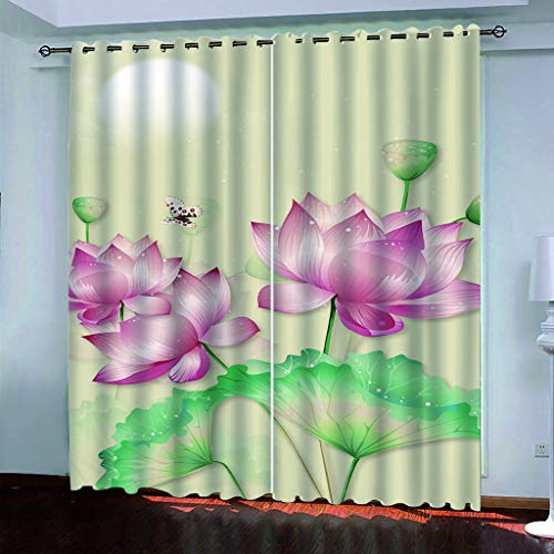 Blickdichte Vorhänge Mit Motiv 3D Rosa Lotusblumen-Schmetterlinge Kinder Gardinen Ösen Gardine Thermo 280x160 cm Schlafzimmer Kinderzimmer Vorhange Dekoratives Muster, Verdunklungsvorhänge Blickdichte Vorhänge Mit Motiv 3D Rosa Lotusblumen-Schmetterlinge Kinder Gardinen Ösen Gardine Thermo 280x160 cm Schlafzimmer Kinderzimmer Vorhange Dekoratives Muster, Verdunklungsvorhänge von MAYNUO