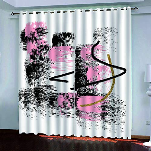 Blickdichte Vorhänge Mit Motiv 3D Rosa-Schwarze Kunst Kinder Gardinen Ösen Gardine Thermo 280x160 cm Schlafzimmer Kinderzimmer Vorhange Dekoratives Muster, Verdunklungsvorhänge Blickdichte Vorhänge Mit Motiv 3D Rosa-Schwarze Kunst Kinder Gardinen Ösen Gardine Thermo 280x160 cm Schlafzimmer Kinderzimmer Vorhange Dekoratives Muster, Verdunklungsvorhänge von MAYNUO