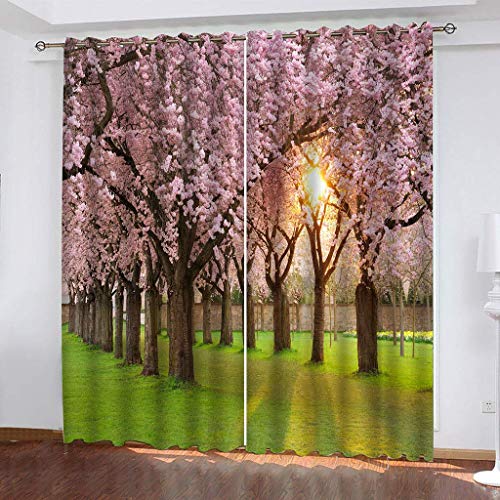 Blickdichte Vorhänge Mit Motiv 3D Rosa Waldlandschaft Kinder Gardinen Ösen Gardine Thermo 280x160 cm Schlafzimmer Kinderzimmer Vorhange Dekoratives Muster, Verdunklungsvorhänge Blickdichte Vorhänge Mit Motiv 3D Rosa Waldlandschaft Kinder Gardinen Ösen Gardine Thermo 280x160 cm Schlafzimmer Kinderzimmer Vorhange Dekoratives Muster, Verdunklungsvorhänge von MAYNUO