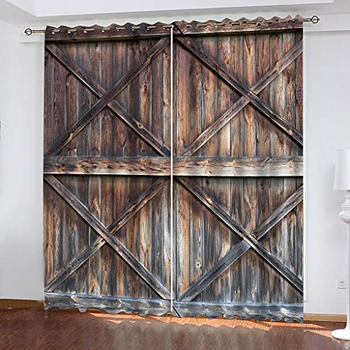 Blickdichte Vorhänge Mit Motiv 3D Vintage Holztür-Muster Kinder Gardinen Ösen Gardine Thermo 280x160 cm Schlafzimmer Kinderzimmer Vorhange Dekoratives Muster, Verdunklungsvorhänge Blickdichte Vorhänge Mit Motiv 3D Vintage Holztür-Muster Kinder Gardinen Ösen Gardine Thermo 280x160 cm Schlafzimmer Kinderzimmer Vorhange Dekoratives Muster, Verdunklungsvorhänge von MAYNUO