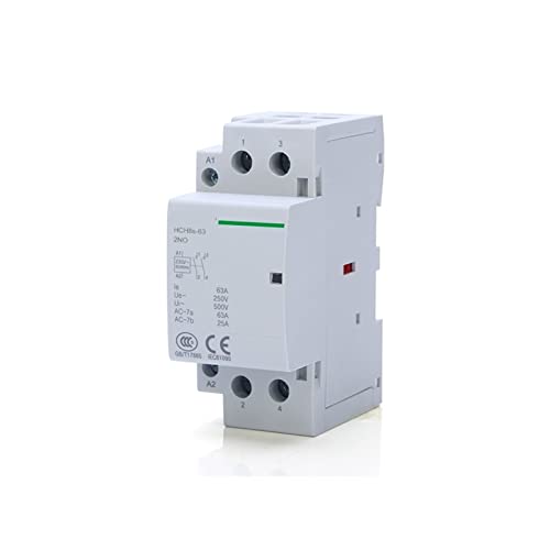 HCH8s-63 Haushaltsschütz, 2P 40A 63A 2NO oder 2NC 1NO1NC 24V 110V 220V Automatischer Schütz DIN-Schienentyp (Color : 2P 63A 1NO1NC DC24V) von MAYNUO