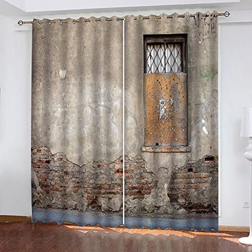 MAYNUO Lichtundurchlässige Vorhänge Mit Ösen Für Schlafzimmer Kinderzimmer Geräuschreduzierung 2Er Set 3D Vintage Alte Wandfliesen Blickdichte Gardinen 250x200 cm Verdunkelungsvorhang, Thermovorhang MAYNUO Lichtundurchlässige Vorhänge Mit Ösen Für Schlafzimmer Kinderzimmer Geräuschreduzierung 2Er Set 3D Vintage Alte Wandfliesen Blickdichte Gardinen 250x200 cm Verdunkelungsvorhang, Thermovorhang von MAYNUO