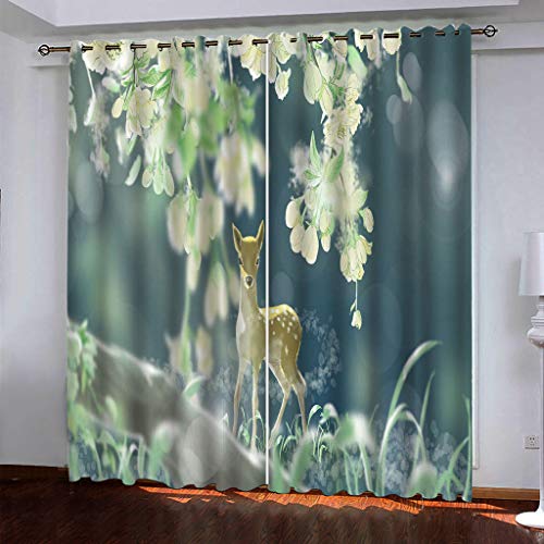 MAYNUO Thermovorhang Fensterdekoration 3D Blumen Und Rehe Tiere Gardinen Druck Verdunkelung Vorhänge Für Kinderzimmer Wohnzimmer Fenster Thermovorhang 264x214Cm 2 Stück Ösenvorhang Blickdicht MAYNUO Thermovorhang Fensterdekoration 3D Blumen Und Rehe Tiere Gardinen Druck Verdunkelung Vorhänge Für Kinderzimmer Wohnzimmer Fenster Thermovorhang 264x214Cm 2 Stück Ösenvorhang Blickdicht von MAYNUO