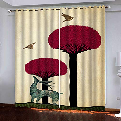 MAYNUO Thermovorhang Fensterdekoration 3D Rote Bäume Und Elche Gardinen Druck Verdunkelung Vorhänge Für Kinderzimmer Wohnzimmer Fenster Thermovorhang 264x214Cm 2 Stück Ösenvorhang Blickdicht MAYNUO Thermovorhang Fensterdekoration 3D Rote Bäume Und Elche Gardinen Druck Verdunkelung Vorhänge Für Kinderzimmer Wohnzimmer Fenster Thermovorhang 264x214Cm 2 Stück Ösenvorhang Blickdicht von MAYNUO