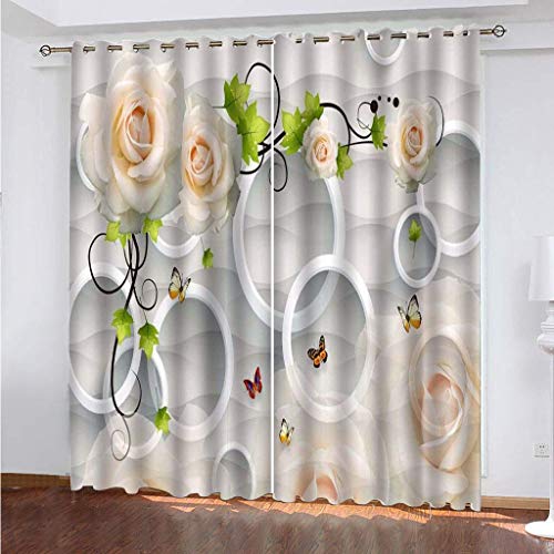 MAYNUO Thermovorhang Fensterdekoration 3D Schmetterling Rosenranke Gardinen Druck Verdunkelung Vorhänge Für Kinderzimmer Wohnzimmer Fenster Thermovorhang 264x214Cm 2 Stück Ösenvorhang Blickdicht MAYNUO Thermovorhang Fensterdekoration 3D Schmetterling Rosenranke Gardinen Druck Verdunkelung Vorhänge Für Kinderzimmer Wohnzimmer Fenster Thermovorhang 264x214Cm 2 Stück Ösenvorhang Blickdicht von MAYNUO