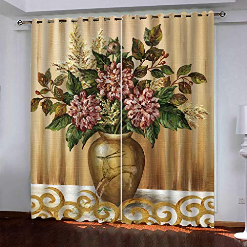 MAYNUO Verdunklungsvorhänge Kinderzimmer 3D Retro-Goldene Vase Vorhang Blickdicht Gardinen Mädchen 140x160 cm Vorhänge Für Schlafzimmer Wohnzimmer, Verdunkelung Mit Ösen MAYNUO Verdunklungsvorhänge Kinderzimmer 3D Retro-Goldene Vase Vorhang Blickdicht Gardinen Mädchen 140x160 cm Vorhänge Für Schlafzimmer Wohnzimmer, Verdunkelung Mit Ösen von MAYNUO