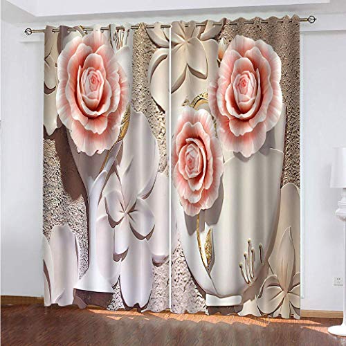 Vorhänge Schlafzimmer 3D Relief Vasen-Kunst Verdunkelung 200x200 cm Gardinen Blickdichte Ösen Thermo Vorhang, Mit Muster Für Fenster Wohnzimmer Vorhänge Schlafzimmer 3D Relief Vasen-Kunst Verdunkelung 200x200 cm Gardinen Blickdichte Ösen Thermo Vorhang, Mit Muster Für Fenster Wohnzimmer von MAYNUO