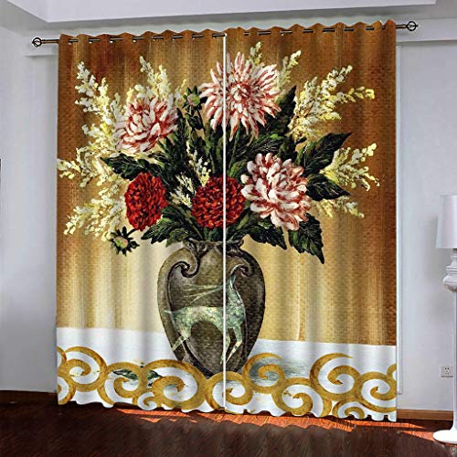 Vorhänge Schlafzimmer 3D Retro-Abstrakte Vase Verdunkelung 200x200 cm Gardinen Blickdichte Ösen Thermo Vorhang, Mit Muster Für Fenster Wohnzimmer Vorhänge Schlafzimmer 3D Retro-Abstrakte Vase Verdunkelung 200x200 cm Gardinen Blickdichte Ösen Thermo Vorhang, Mit Muster Für Fenster Wohnzimmer von MAYNUO